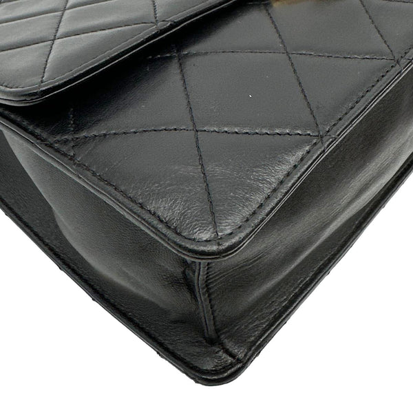 CHANEL Golden Class Flap Quilted Lambskin Leather Shoulder Bag Black