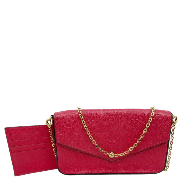 LOUIS VUITTON Felicie Pochette Monogram Empreinte Crossbody Bag Red