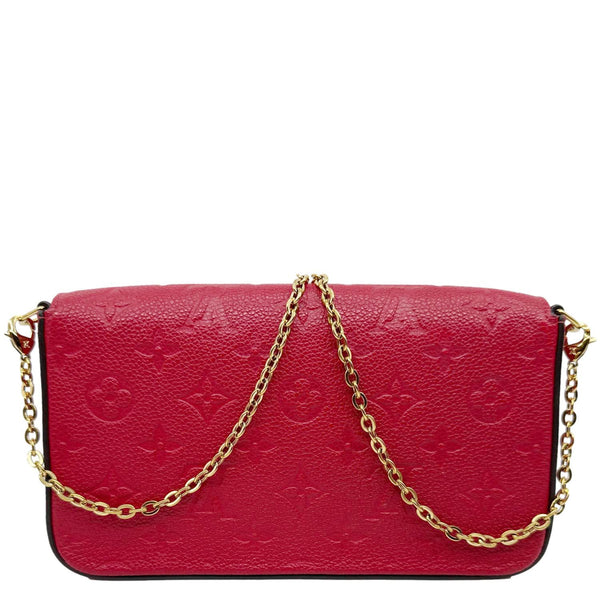 LOUIS VUITTON Felicie Pochette Monogram Empreinte Crossbody Bag Red