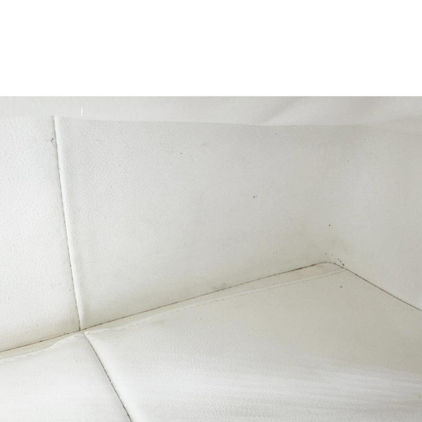 CHANEL Classic Double Flap Quilted Caviar Leather Shoulder Bag White