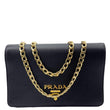 PRADA Saffiano Lux Chain Crossbody Bag Black