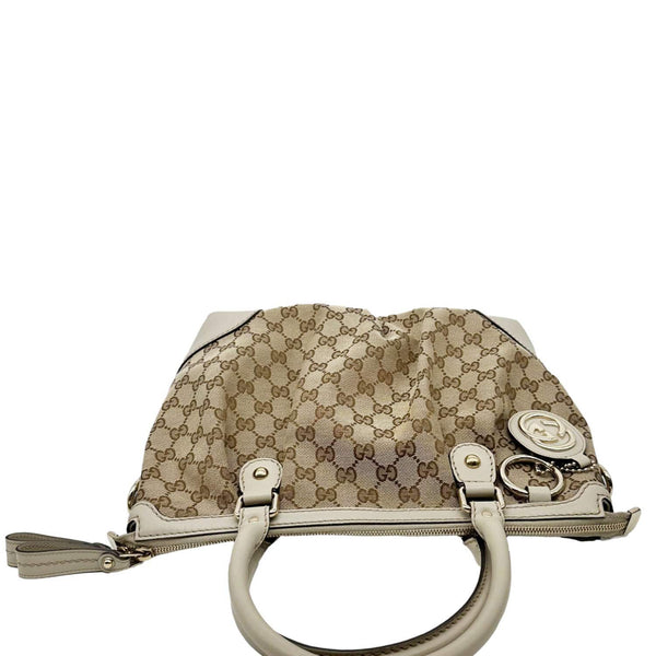 GUCCI Sukey GG Monogram Canvas Tote Bag Beige 247902