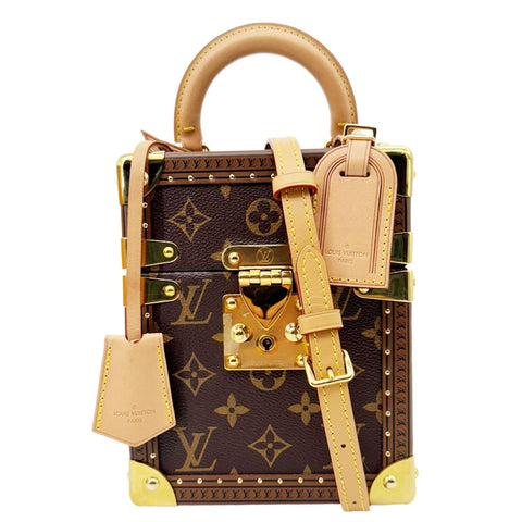 LOUIS VUITTON Camera Box Monogram Canvas Shoulder Bag Brown