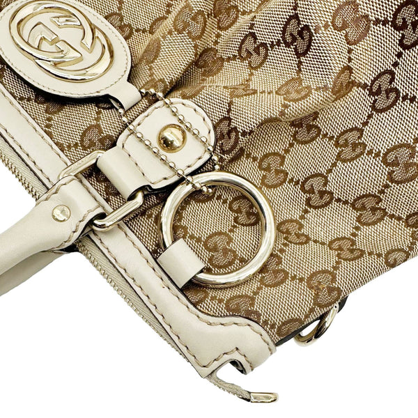 GUCCI Sukey GG Monogram Canvas Tote Bag Beige 247902
