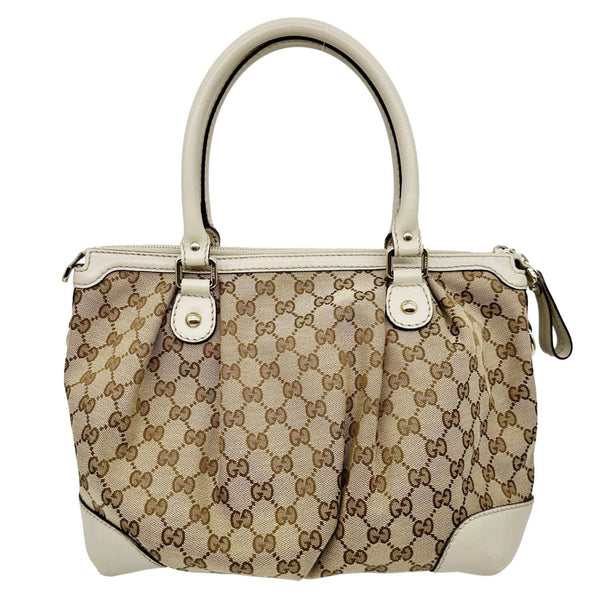 GUCCI Sukey GG Monogram Canvas Tote Bag Beige 247902