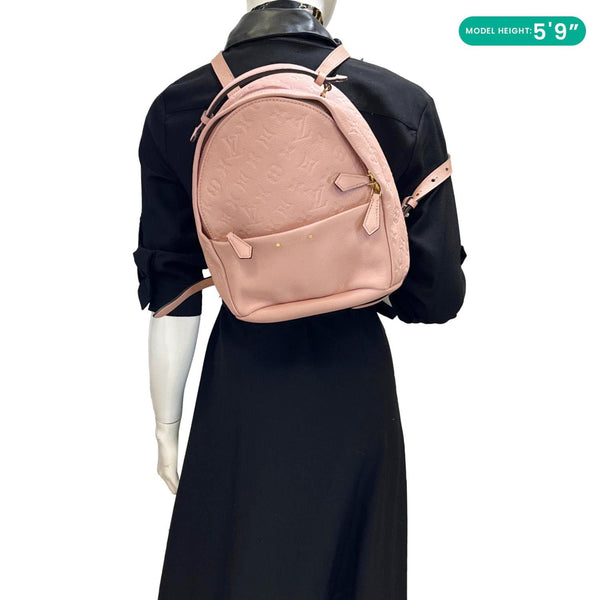 LOUIS VUITTON Sorbonne Monogram Empreinte Leather Backpack Pink