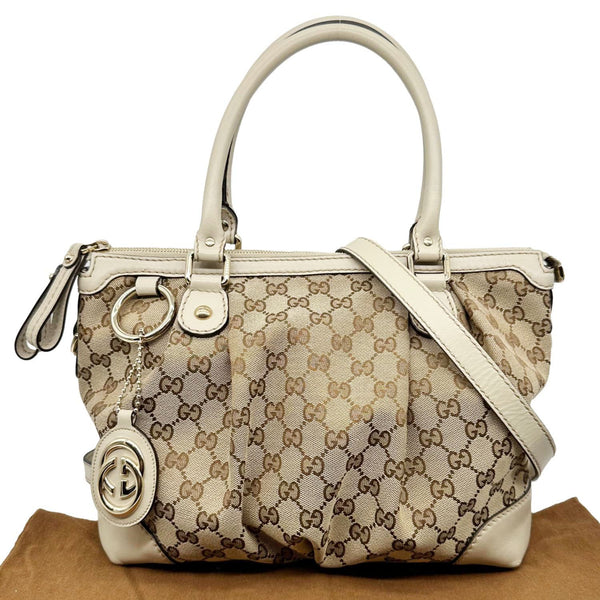 GUCCI Sukey GG Monogram Canvas Tote Bag Beige 247902