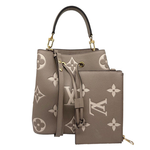 LOUIS VUITTON NeoNoe MM Monogram Empreinte Tote Bag Black Bicolor