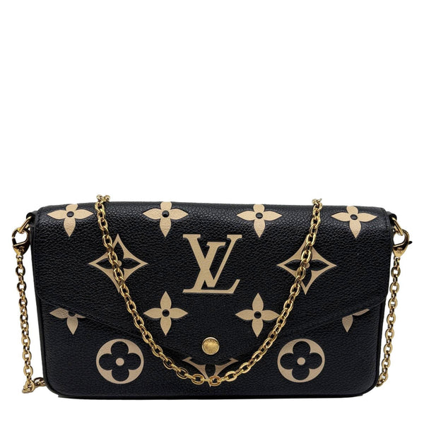 LOUIS VUITTON Felicie Pochette Monogram Empreinte Crossbody Bag Black