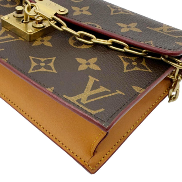 LOUIS VUITTON S Lock Monogram Canvas Belt Pouch Brown