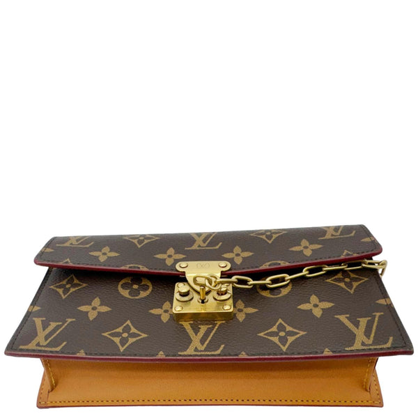 LOUIS VUITTON S Lock Monogram Canvas Belt Pouch Brown