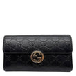 GUCCI Interlocking GG Leather Continental Wallet Black 369663