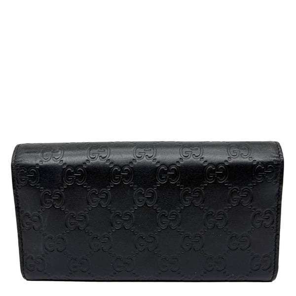 GUCCI Interlocking GG Leather Continental Wallet Black 369663