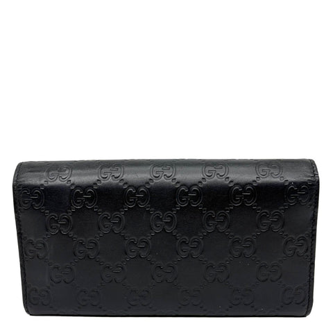 GUCCI Interlocking GG Leather Continental Wallet Black 369663