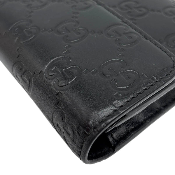 GUCCI Interlocking GG Leather Continental Wallet Black 369663
