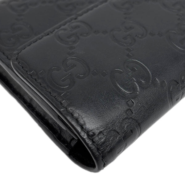 GUCCI Interlocking GG Leather Continental Wallet Black 369663