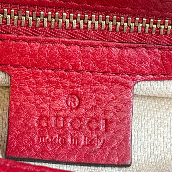 GUCCI Soho Leather Top Handle Shoulder Bag Red 369176