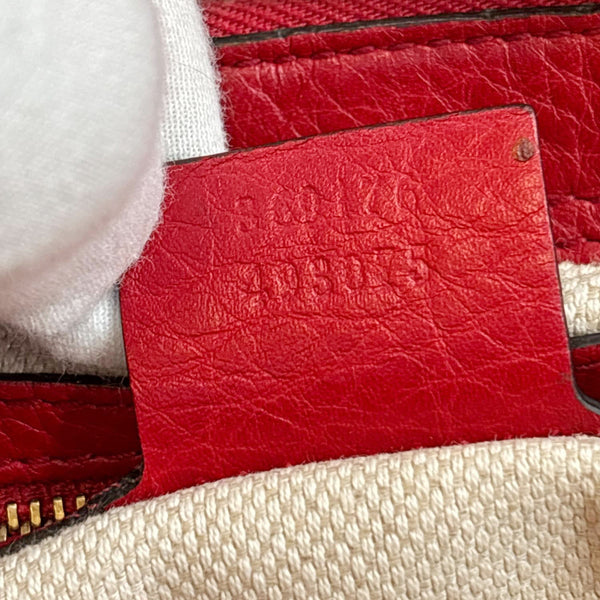 GUCCI Soho Leather Top Handle Shoulder Bag Red 369176