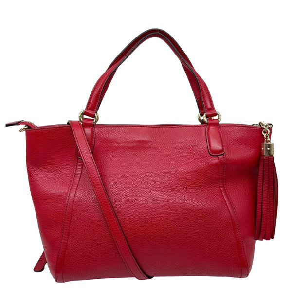 GUCCI Soho Leather Top Handle Shoulder Bag Red 369176