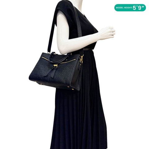 LOUIS VUITTON Sully PM Monogram Empreinte Leather Shoulder Bag Black
