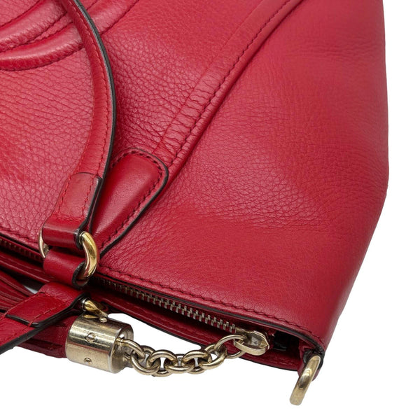 GUCCI Soho Leather Top Handle Shoulder Bag Red 369176
