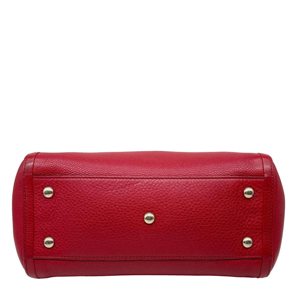 GUCCI Soho Leather Top Handle Shoulder Bag Red 369176