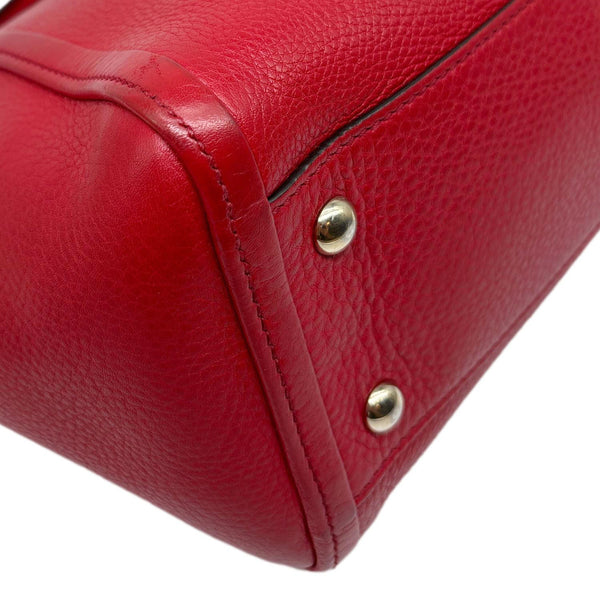 GUCCI Soho Leather Top Handle Shoulder Bag Red 369176