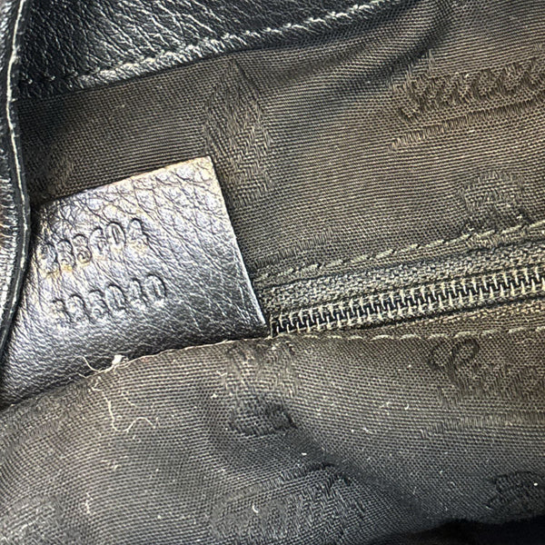 GUCCI New Web GG Leather Hobo Bag Black 233604