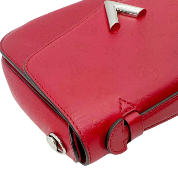 LOUIS VUITTON Very Monogram Leather Messenger Bag Red
