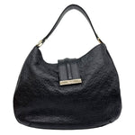 GUCCI New Web GG Leather Hobo Bag Black 233604