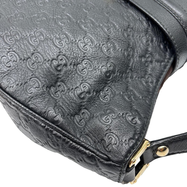 GUCCI New Web GG Leather Hobo Bag Black 233604