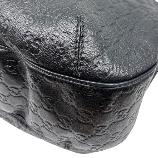 GUCCI New Web GG Leather Hobo Bag Black 233604