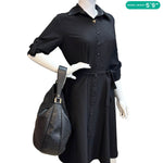 GUCCI New Web GG Leather Hobo Bag Black 233604