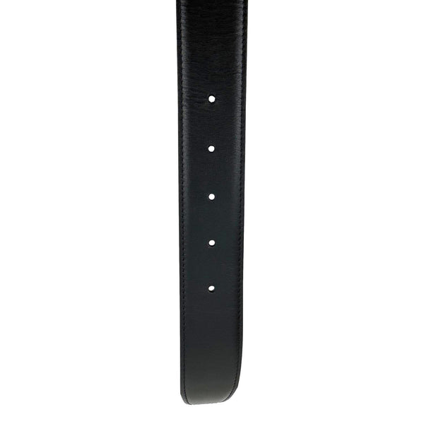 SALVATORE FERRAGAMO Gancini Buckle Leather Belt Black