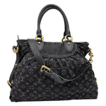 LOUIS VUITTON Neo Cabby MM Monogram Denim Hobo Bag Black