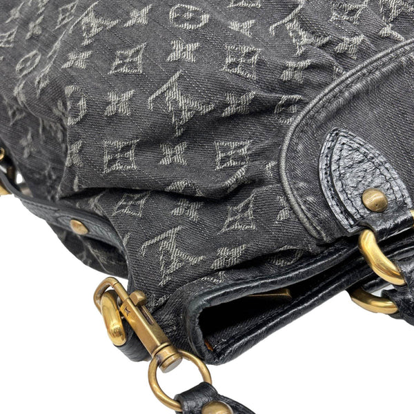 LOUIS VUITTON Neo Cabby MM Monogram Denim Hobo Bag Black