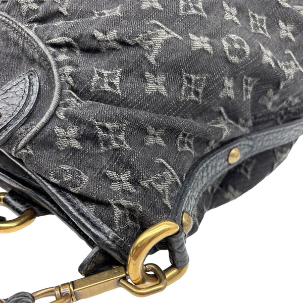 LOUIS VUITTON Neo Cabby MM Monogram Denim Hobo Bag Black