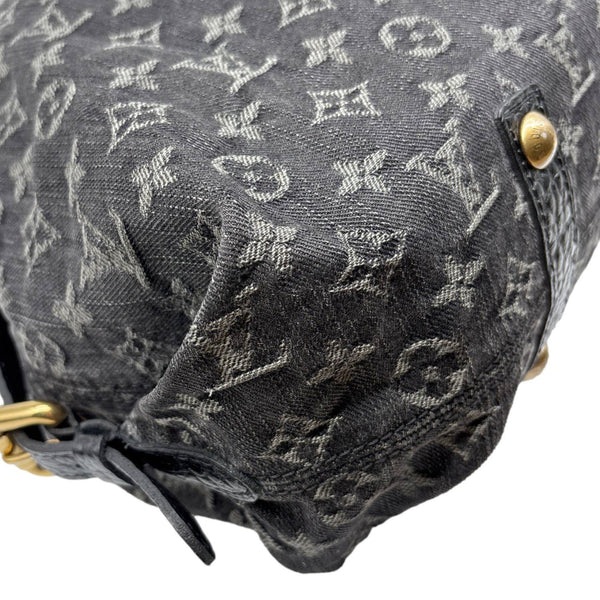 LOUIS VUITTON Neo Cabby MM Monogram Denim Hobo Bag Black