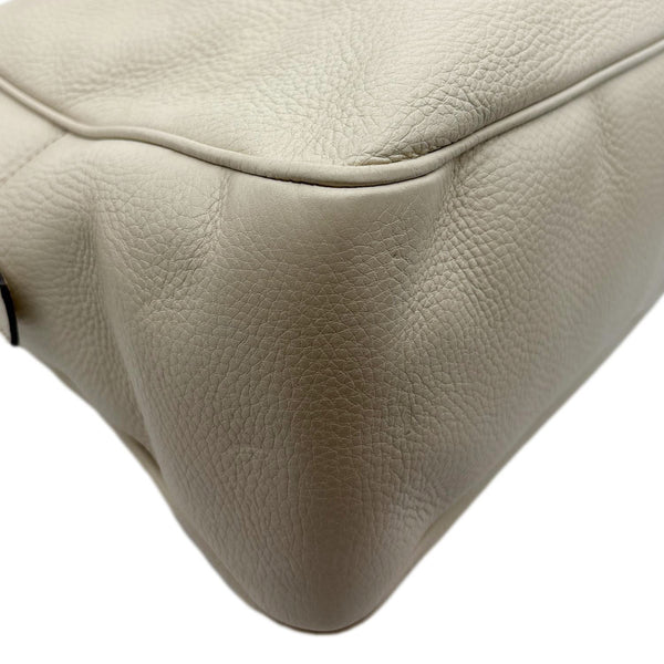 GUCCI Soho Leather Chain Zip Shoulder Bag White 353126