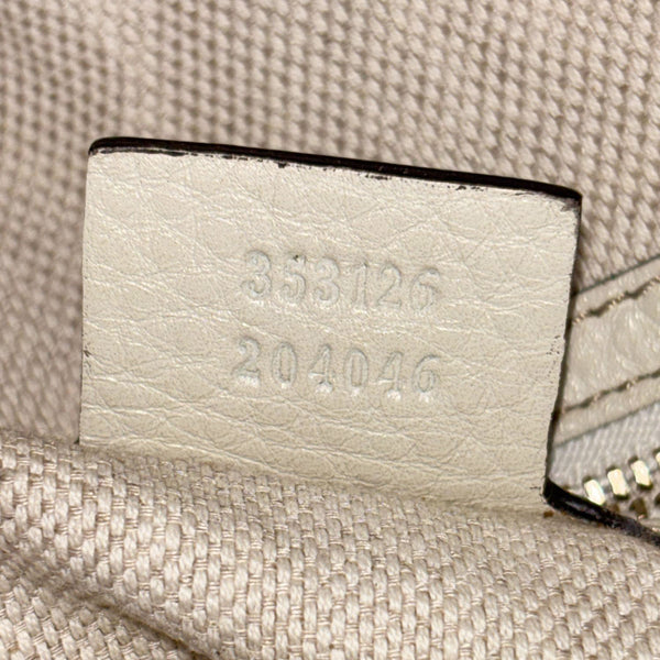 GUCCI Soho Leather Chain Zip Shoulder Bag White 353126