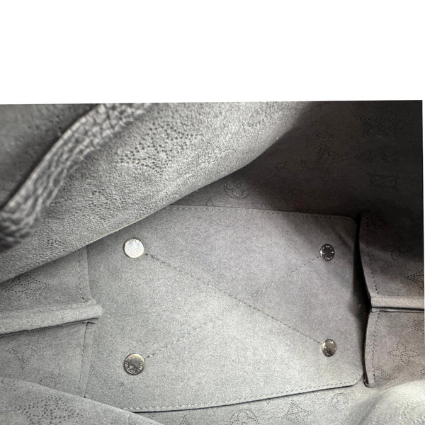 LOUIS VUITTON Bella Mahina Perforated Calf Leather Tote Shoulder Bag Black