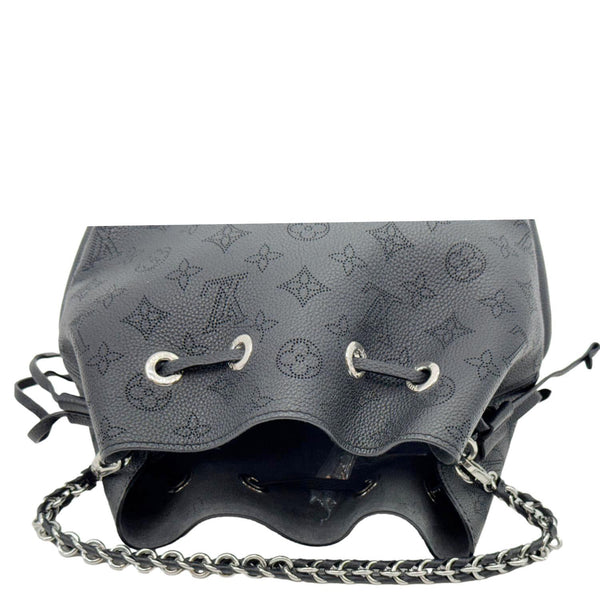 LOUIS VUITTON Bella Mahina Perforated Calf Leather Tote Shoulder Bag Black