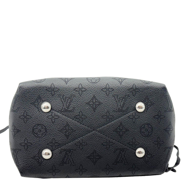 LOUIS VUITTON Bella Mahina Perforated Calf Leather Tote Shoulder Bag Black