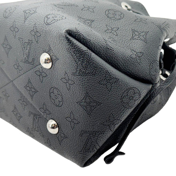 LOUIS VUITTON Bella Mahina Perforated Calf Leather Tote Shoulder Bag Black