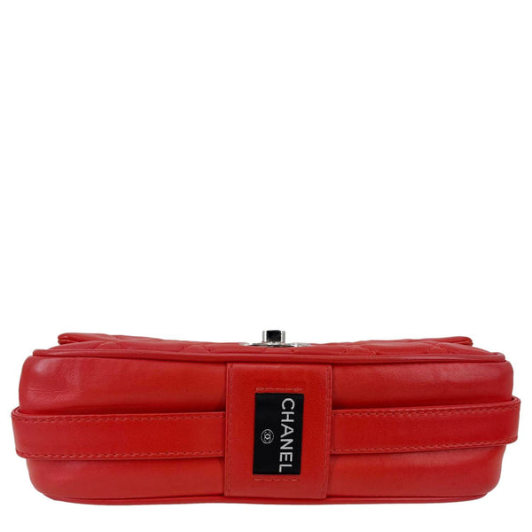 CHANEL Icons Secret Label Flap Medium Quilted Lambskin Leather Satchel Bag Red