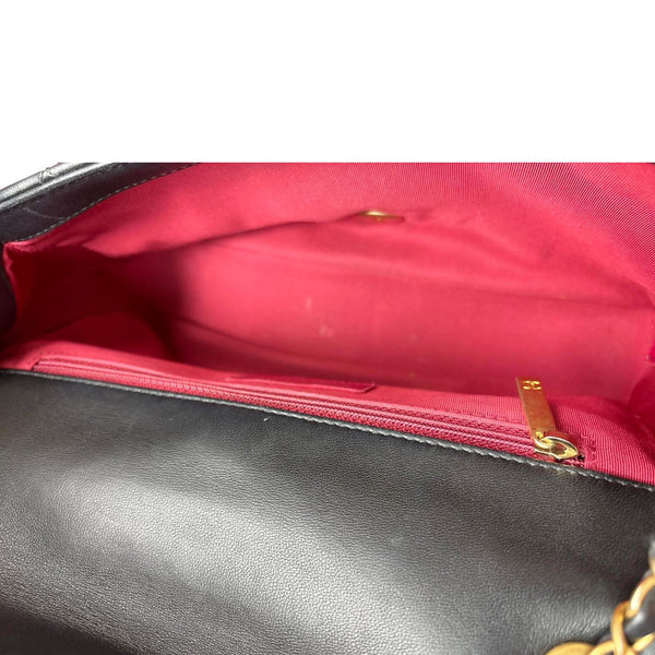 CHANEL In The Loop Flap Medium Quilted Lambskin Leather Shoulder Bag Black