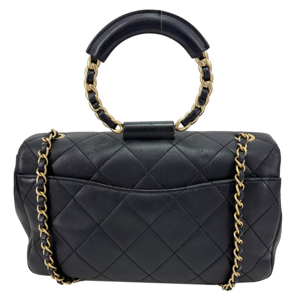CHANEL In The Loop Flap Medium Quilted Lambskin Leather Shoulder Bag Black