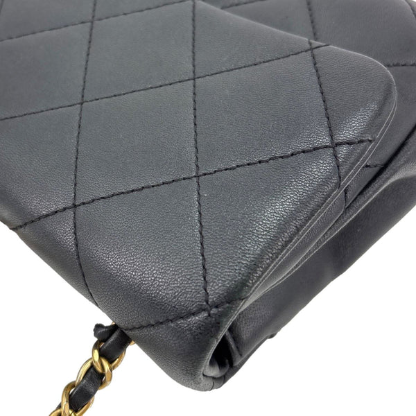CHANEL In The Loop Flap Medium Quilted Lambskin Leather Shoulder Bag Black