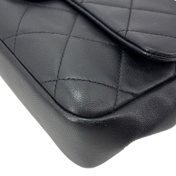 CHANEL In The Loop Flap Medium Quilted Lambskin Leather Shoulder Bag Black