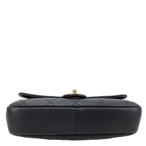 CHANEL In The Loop Flap Medium Quilted Lambskin Leather Shoulder Bag Black